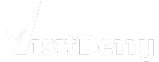 White "Visit Derry" logo featuring a checkmark.